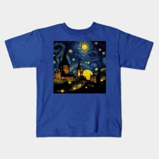 Starry Night Wizarding School Van Gogh Kids T-Shirt